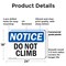 Signmission Do Not Climb, 24 in W x Rectangle, Plastic OS-2PACK-NS-P-1824-L-11117 - alternate 7